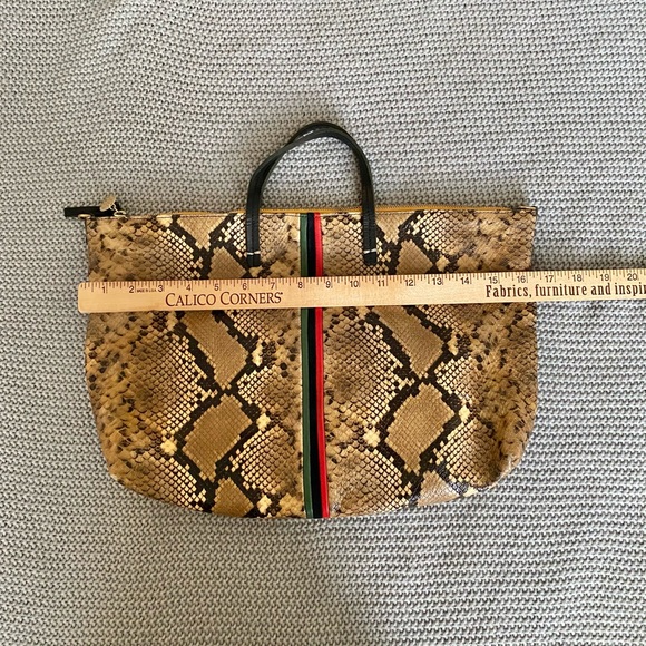 Clare V. Attaché Snake Embossed Goatskin Tote - Picture 14 of 16